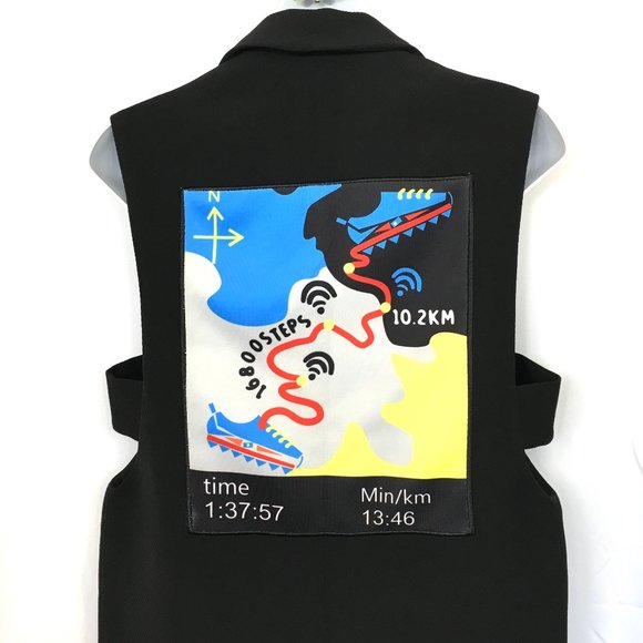 Jogging Artwear Long Blk Vest Fairwhale Urbanware Vintage - Picture 1 of 16